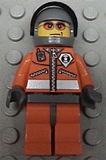 LEGO wc018 Coast Guard World City - Orange Jacket with Zipper, Orange Sunglasses, Dark Bluish Gray Helmet, Dark Gray Hands (7044)